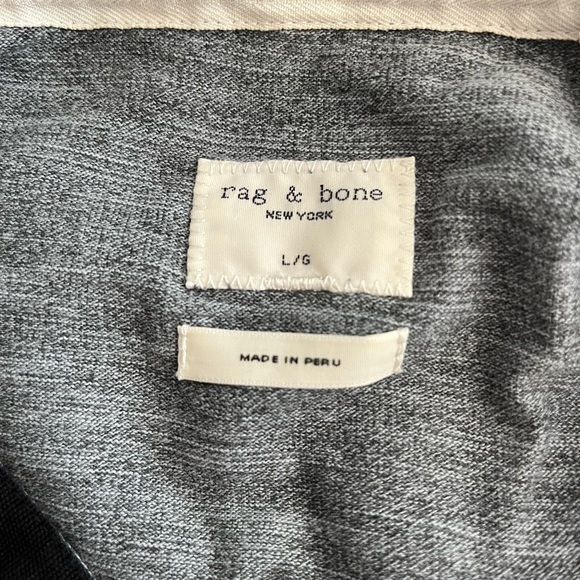 Rag and Bone Classic Polo Shirt, Heather Navy, Size Large - Picture 4 of 4